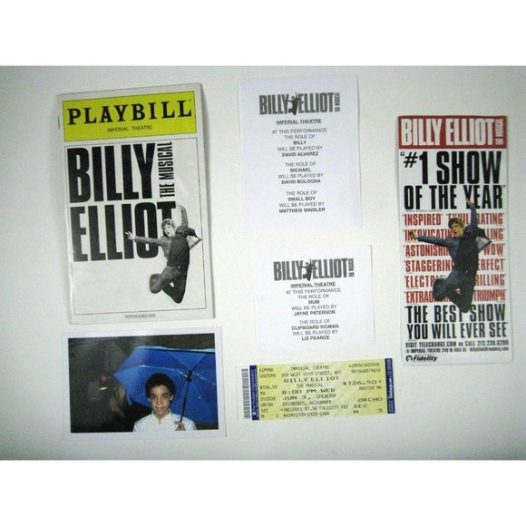 Billy Elliot Playbill 2009 Imperial Theatre Flyer Ticket Photo of David Alvarez - Picture 1 of 11
